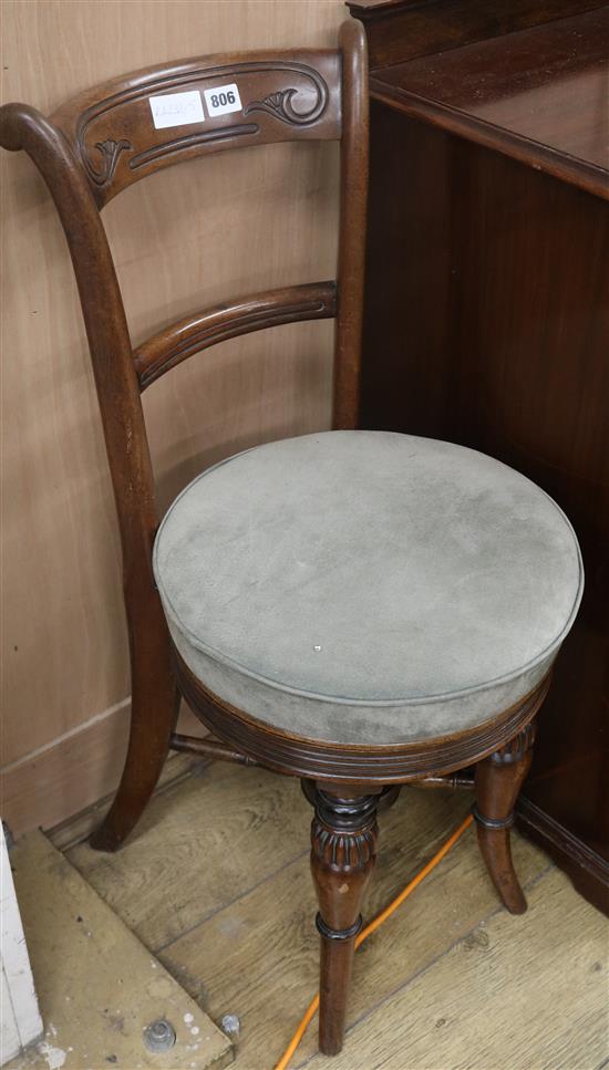 A Regency mahogany piano stool
